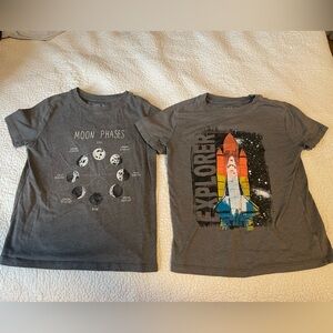 Cat & Jack Gray Moon and Rocket Tees